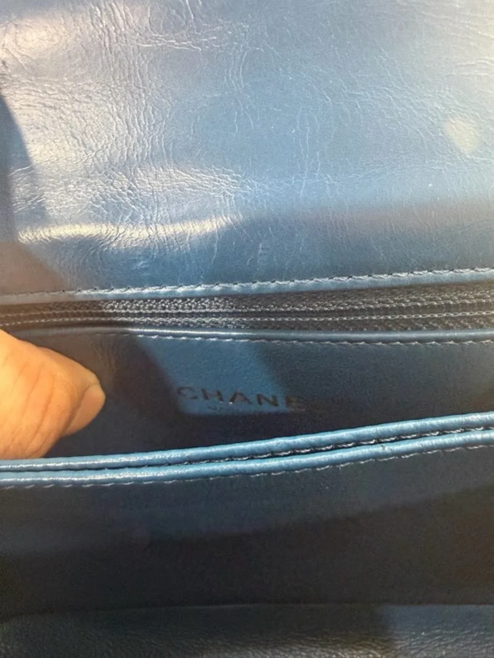 CHANEL Quilted Top Handle Satchel in Navy with Gold Hardware
